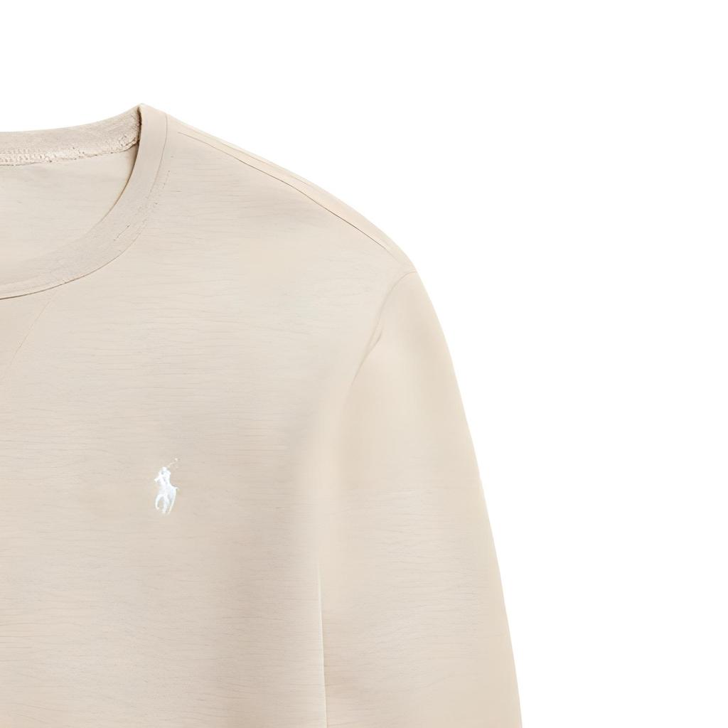 Polo Ralph Lauren Logo Embroidered Solid Color Crew Neck Long Sleeve Sweatshirt Men Sweatshirt Khaki MNPOKNI16823196-250
