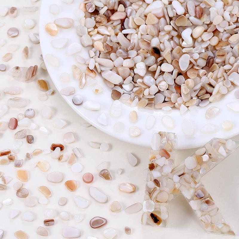50g Crushed Shells Natural Pearl Light Nail Seashell Slices Particle Shell Charm for DIY Art Crafts Table Scatter Party Favor