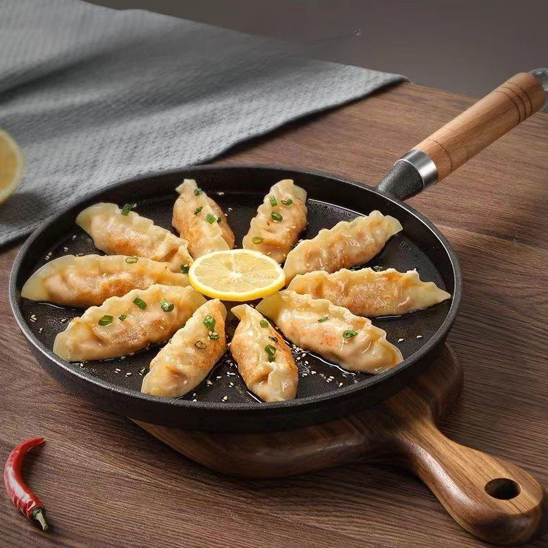 Cast Iron Frying Pan Uncoated Non-stick Egg Pancake Pan Crepe Maker Steak Frying Pot Gas Induction Cooker Kitchen Cookware