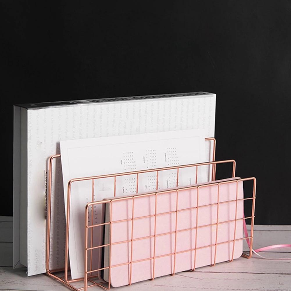 Good-Metal Mesh Desk Organizer Desktop Letter Sorter Mail Tray File Organiser Office Home Bookends Book Holder