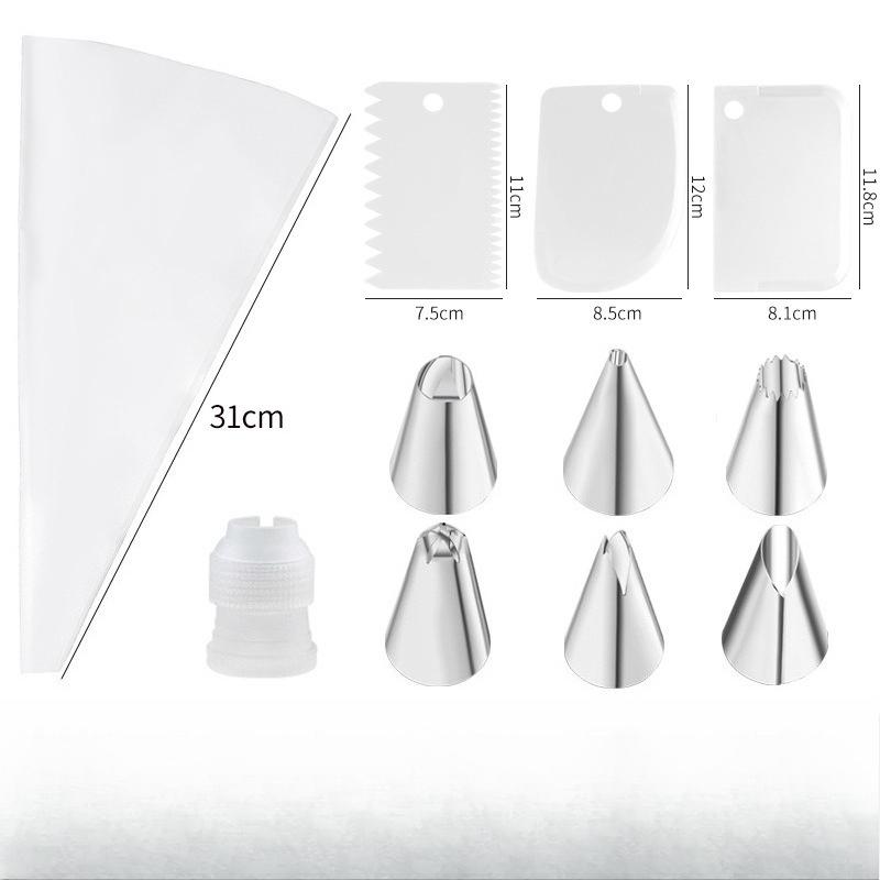 Stainless Steel Piping Nozzle Set, Cake Decorating Tools, Cream Gel Piping Tips, EVA Piping Bags, Heavy-duty
