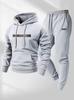 2025 Men's Pullover Hoodie and Jogger Set with Printed Logo