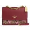 Klare 22 Logo Print Snap Closure Coated Canvas Crossbody Shoulder Bag Small Women Bags Burgundy CY689-IMTAM