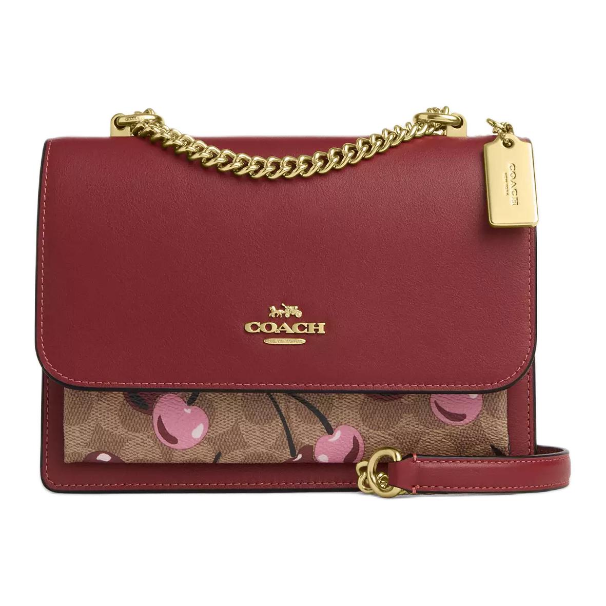 

Coach Klare 22 Logo Print Snap Closure Coated Canvas Crossbody Shoulder Bag Small Women Bags Burgundy CY689-IMTAM Basic Set (Bag+Dust Bag)