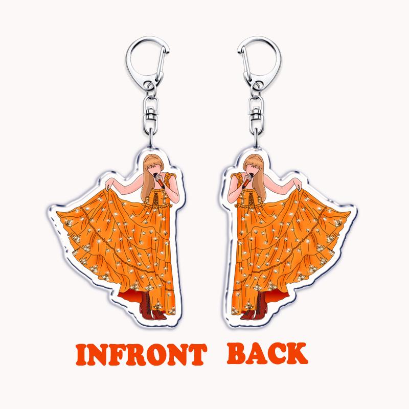 Popular American Singer Acrylic Keychain for Accessories Bag Pendant Key Chain Ring Keychains Jewelry Creative Fans Gifts
