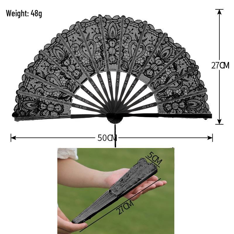 

European & American Lace Folding Fan with Tassel - Elegant Wedding & Room Decoration