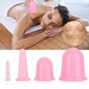 4Pcs Cupping Cup Vacuum Body Massage Helper Anti Cellulite Silicone Health Care ToolPink