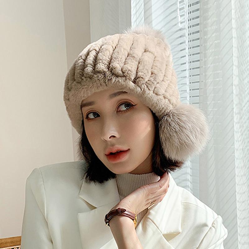 Buy Rex Rabbit Fur Woven Fur Hat With 