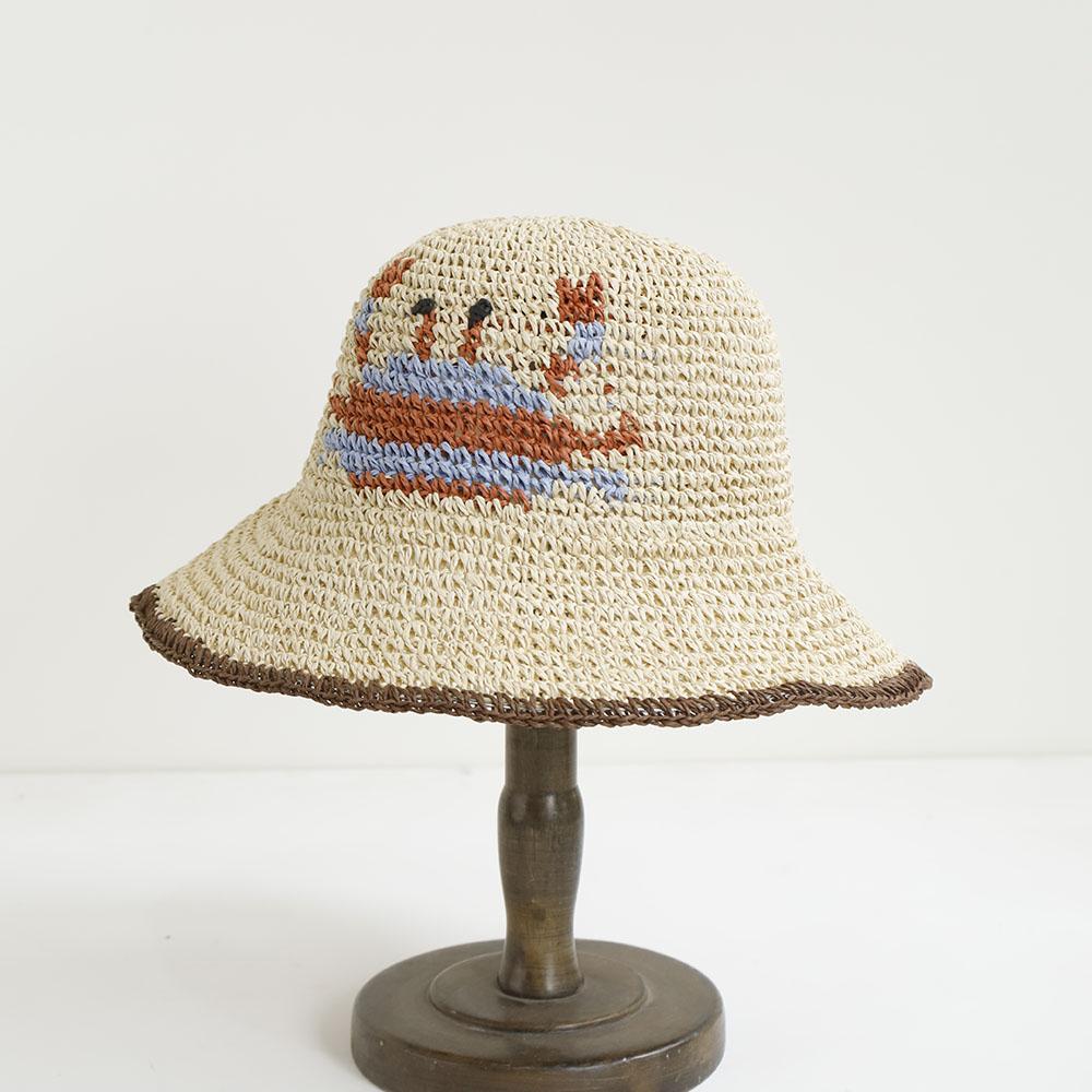 

2026 NEW Handmade High quality Simple and stylish crab Sun Hat Floppy Summer Hats For Women Beach Panama Straw Dome Bucket Hat 56-58cm