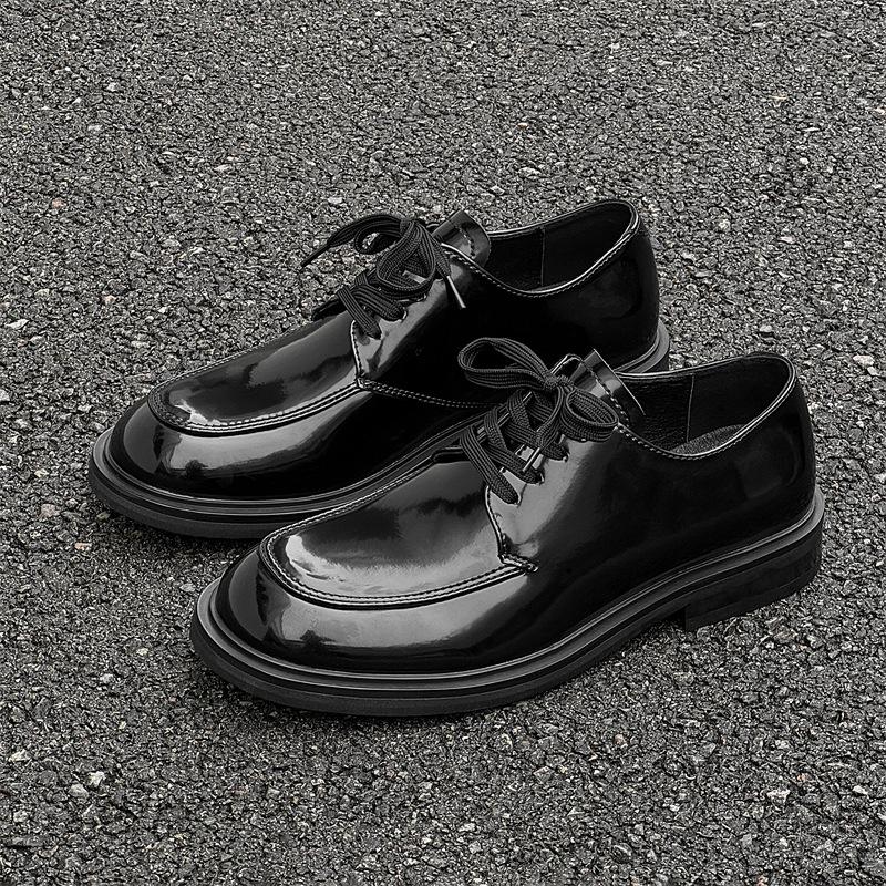 New small leather shoes men's genuine leather British business dress pointed inner height increase casual shoes men's Korean version tide 18140-J