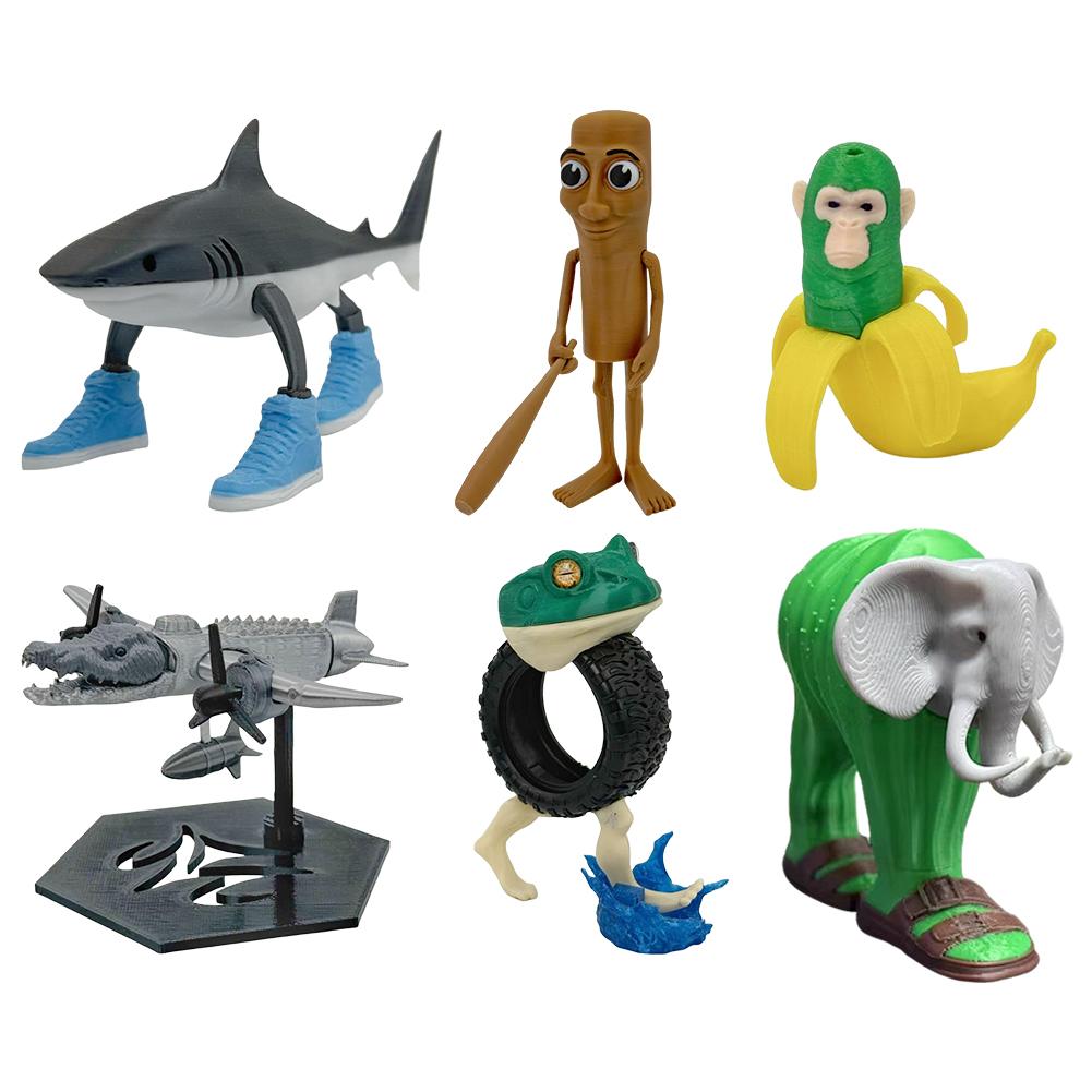 Italian Brainrot Tung Sahur Figure Decor Tralalero Tralala Figures Bombardino Crocodilo Shimpanzini Bananini Model Decor Gift