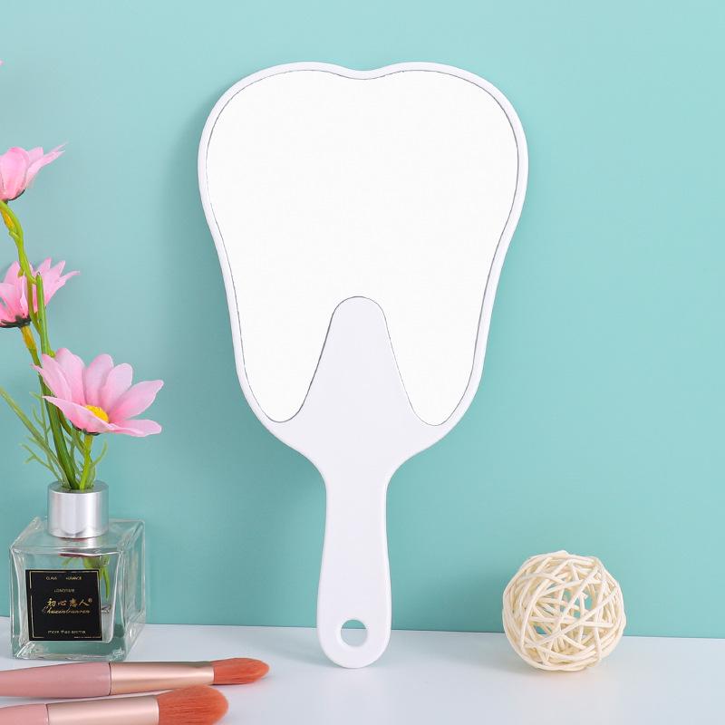 Large Handheld Tooth-Shaped Dental Mirror - High-Definition, Portable, Multi-Color