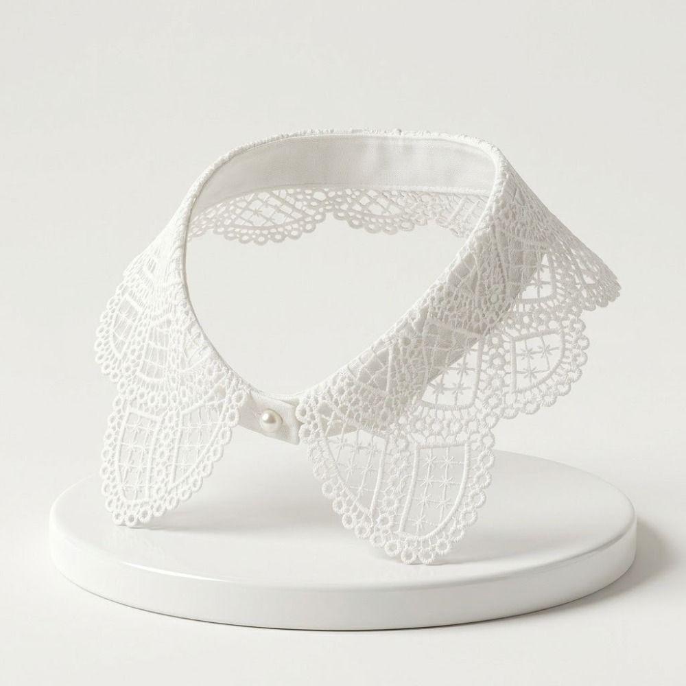 Colletto di Pizzo Rimovibile Mezzo Colletto Decorativo Staccabile Elegante Finto Colletto da Ufficio Accessori per Maglioni