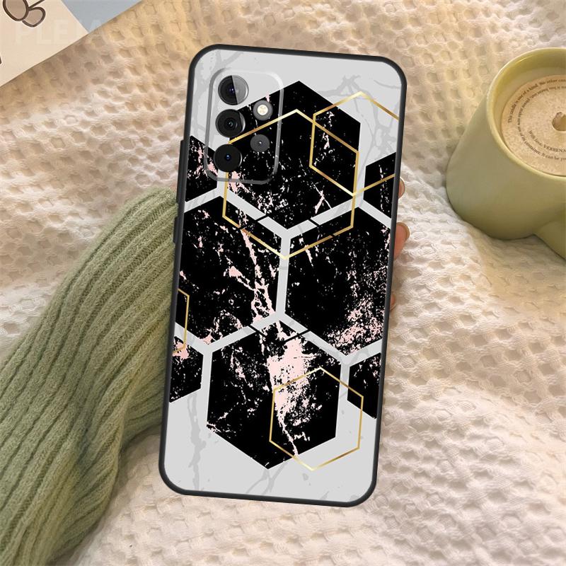 Marble Geometric Art Case For Samsung Galaxy A35 A15 A55 A53 A33 A13 A36 A56 A26 A16 A22 A32 A52 A54 A34 A05 A06