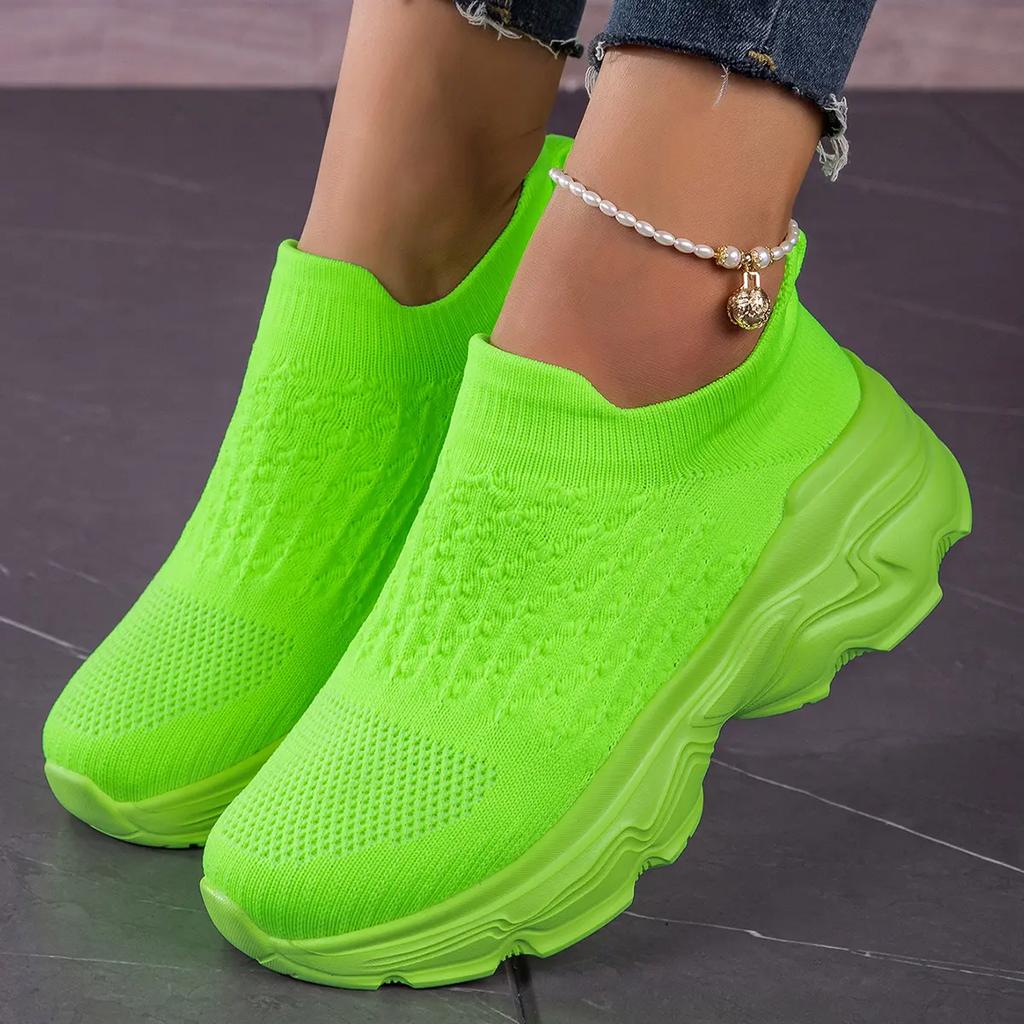 Sneakers Women Shoes Women Sport ShoesCasual fly-knitting one-pedal lightweight low-top women's shoes