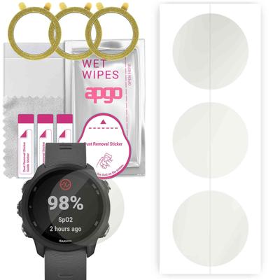 3x Apgo Hydrogel Matte Screen Protector for Garmin Watch Forerunner 245, Hydrogel Film, Flexible, Soft TPU with Positioning Layer Easy Installation