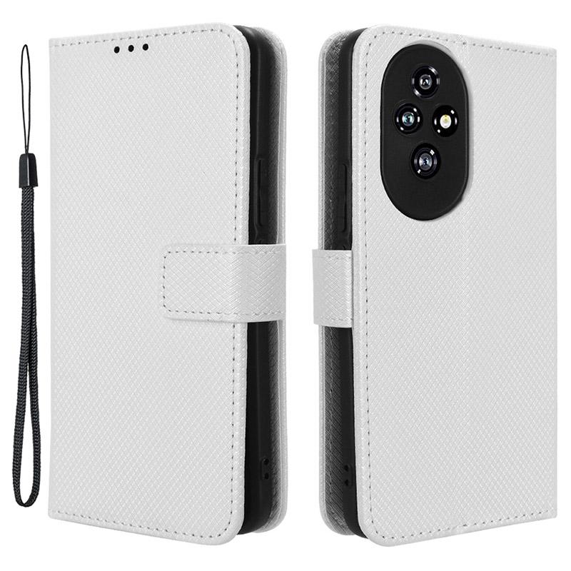 For Honor 200 5G Protective Case Diamond Texture Leather Phone Cover with Wallet