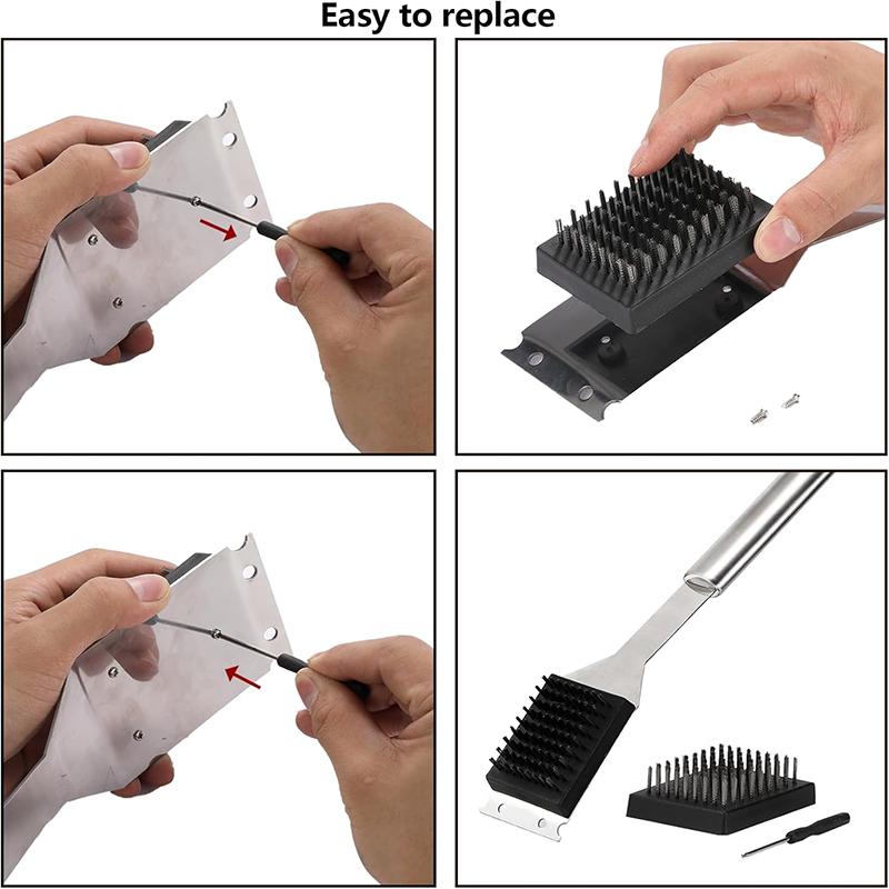 Grill Brush and Scraper Stainless Steel Wire BBQ Grill Brush for Outdoor Safe Cleaner Brush Grill Brush Barbecue Accessories