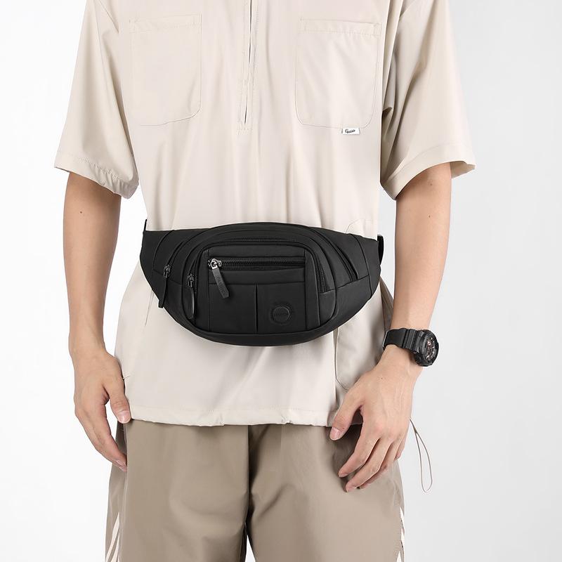Outdoor Sports Cycling Men's Waist Bag, Chest Bag, Leather Film, Fashionable Retro and Wear-resistant, Collect Money To Make a Shoulder Messenger Bag