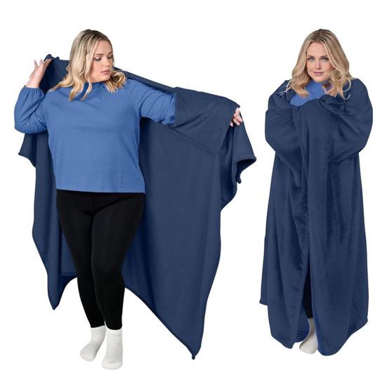 Wearable Blanket Adults Flannel Blanket Shawl Warm Cape Wrap Cozy Winter Blanket for Home Office Living Room Lounge Christmas Gift Idea