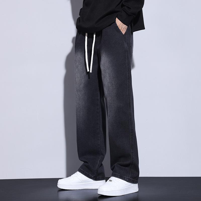 Men Black Jeans New Spring And Autumn Men Pants Wide-Leg Pants Men Casual Straight-Leg Trousers