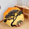 1 PC Automatic Folding Umbrella - Zebra Tree Pattern, Portable & Foldable Design with 8 Ribs, Christmas Birthday Gifts