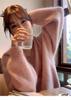Women's High-End White V-Neck Pullover Sweater - Soft, Loose, Cozy Knit for Autumn/Winter Layering