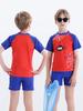 2026 Boys' Quick-Dry Nezha Cartoon Swimsuit - Short Sleeve Sun Protection for Kids