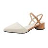 Sandals women's new spring and summer new European and American pointed head bag head word with medium heel thick heel shoes