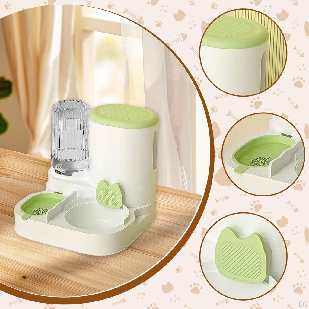 2 In 1 Automatic Pet Feeder, Water Bowl, Food Container, Drinking Bowl with Removable PP Parts