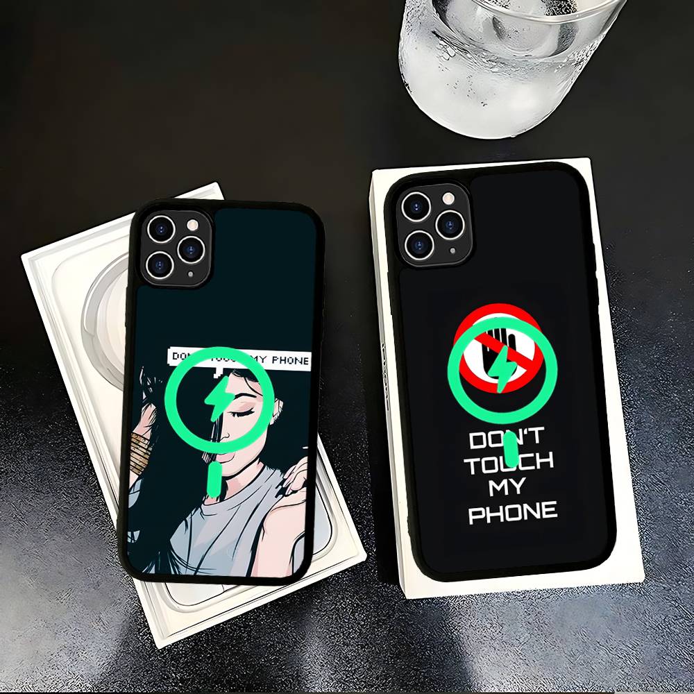 Dont Touch My Phone Pattern For Magsafe Magnetic Case For IPhone 17 Air 16 15 14 13 12 11 Pro Max Plus Wireless Charging
