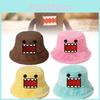 Domo Plush Kun Bucket Hat Cartoon Anime Warm Fluffy Flat Roof Cap For Women Men