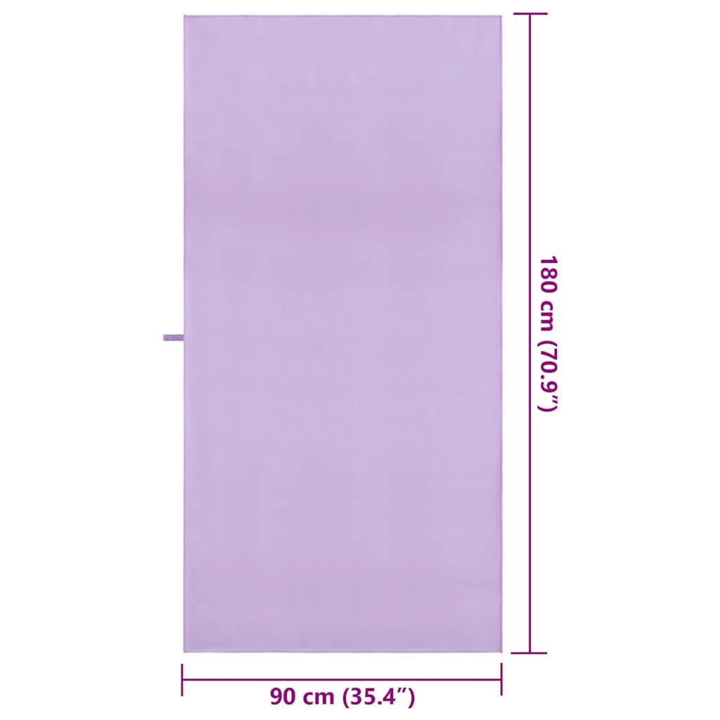 Sports Towels 2 pcs Purple 180 x 90 cm Polyester and Polyamide