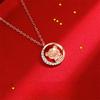 Year of the Tiger Necklace Female Niche Design Sense of National Tide Versatile Cute Tiger Moon Pendant Natal Year Zodiac Collarbone Chain