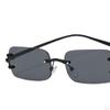 Fashion Rimless Sunglasses Decorative Transparent Eyeglasses Hip Hop Retro Style Tinted Photo Props