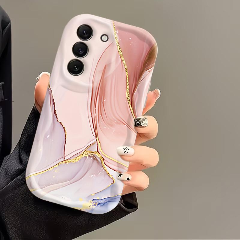 Case for Samsung Galaxy S26 S24 S23 S25 Ultra Plus FE A57 A56 A55 A54 A37 A36 A17 A07 A16 A15 5G Pink Marble Pattern Phone Cover