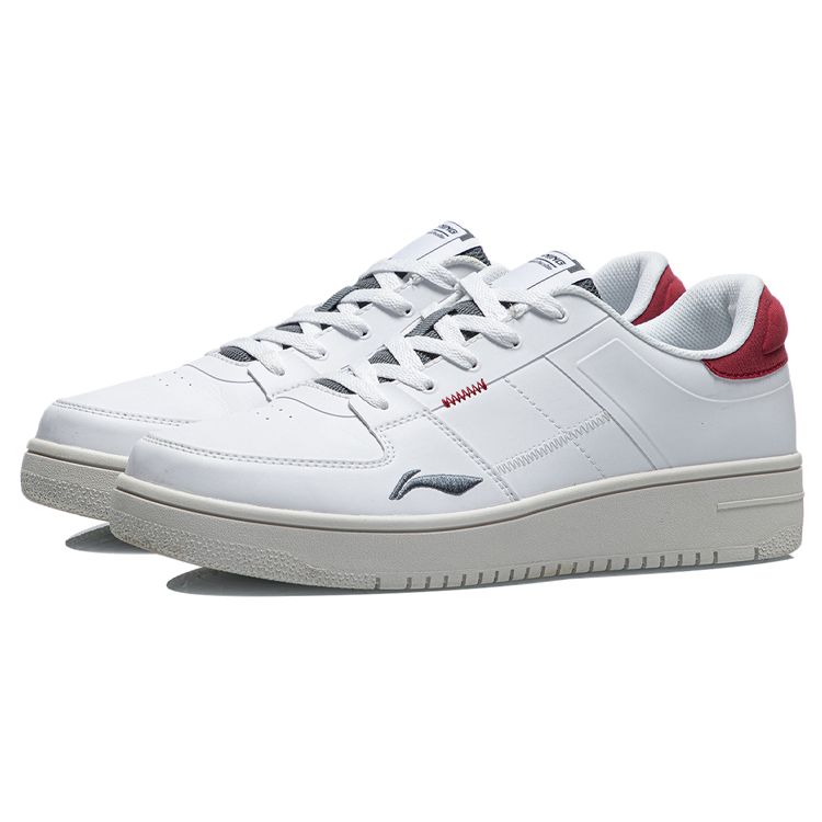 Li Ning Low Top Skate Shoes Men Sneakers White Red AGCR187-2