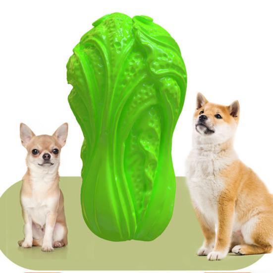 Simulated Cabbage Dog Chew Toy Bite Resistant Squeaky Aggressive Chewers Interactive Vegetable Toy Small Medium Large Dogs Teething Cleaning Toy