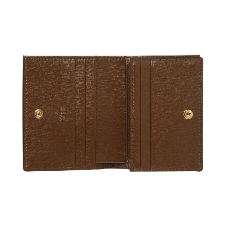 Gucci Valentines Day Collection Vintage Logo 3D Heart Decoration Double Fold Flap Canvas And Leather Card Holder Women Card Holder 648848-20QAS-8570