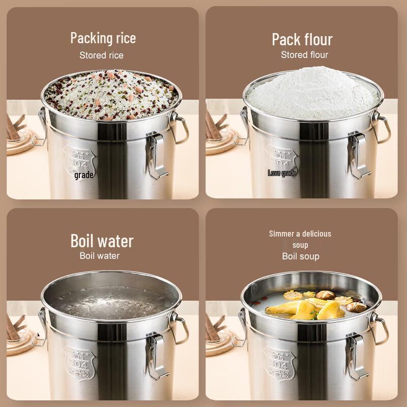 Xiyao 304 Stainless Steel Sealed Portable Bucket