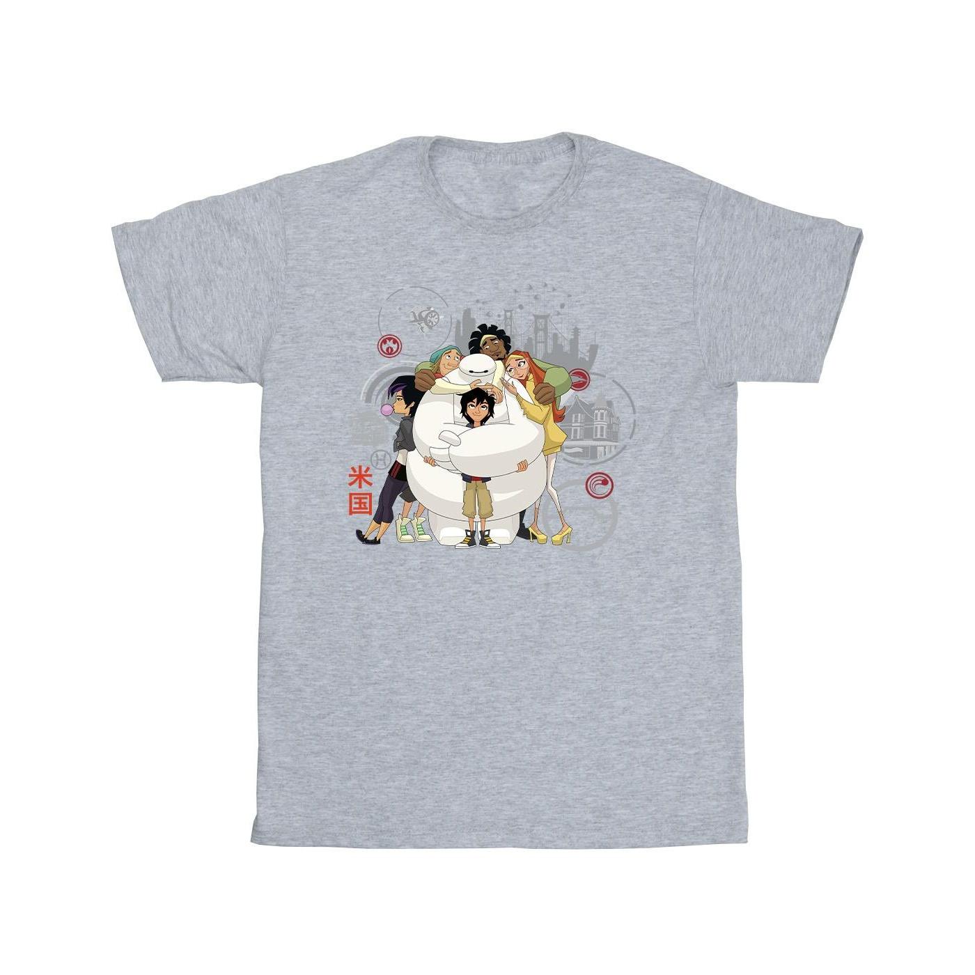 Disney Heren Big Hero 6 Baymax Group Hug T-shirt L