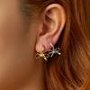 Silver earrings with bows, gold-plated hoops, 925 silver clasps