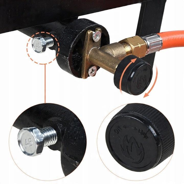 Fogareiro a Gás Cozinha Queimador 8Kw 25X25 Redutor Mangueira 1.5M