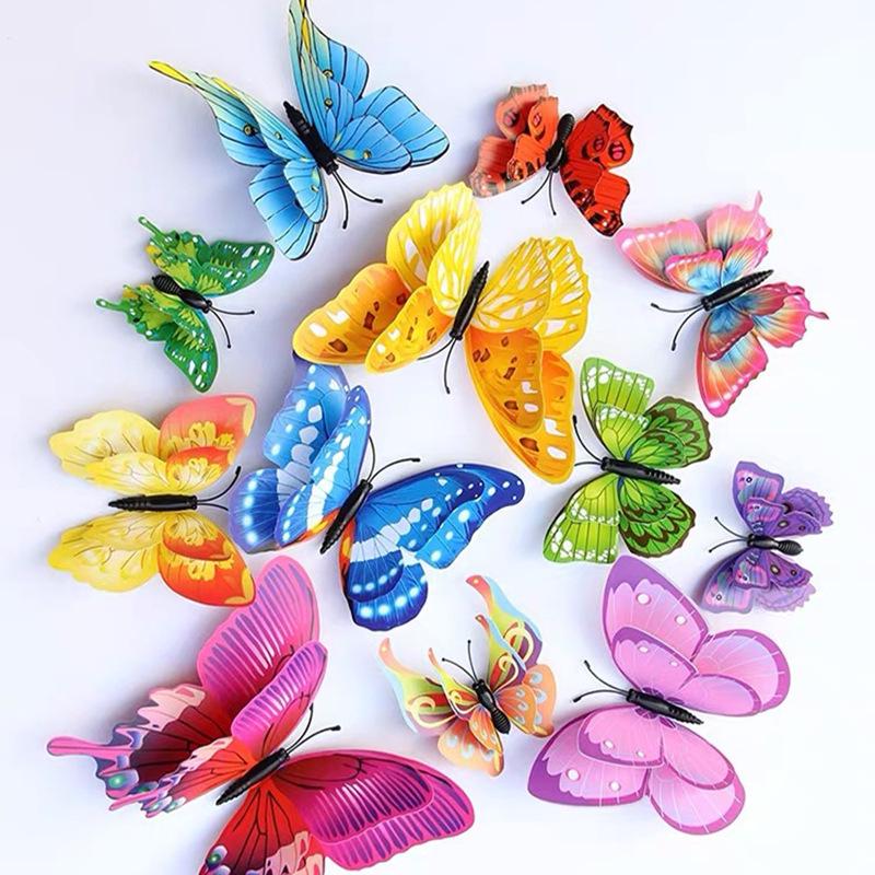 3D Multicolor Butterfly Wall Stickers for Creative Home Decor - Bedrooms & Living Rooms