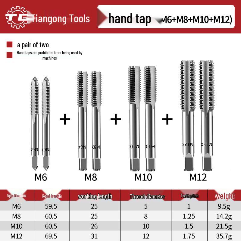 Tiangong Adjustable Ratchet Tap Wrench Set