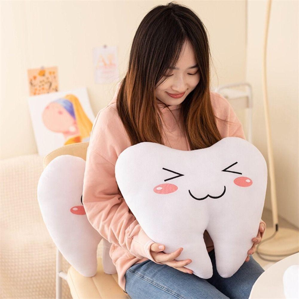Sofa Cushion Tooth Plush Toys Expression Love Teeth Pillow Lovely Teeth Stuffed Doll Boys Girls