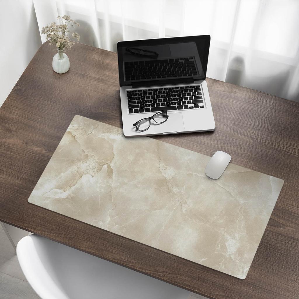 Protective Mat for Countertops for Offices, Companies, Workplaces, Marble Texture, 90x45 cm