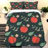 Cartoon All-Over Fruit Pattern Duvet Cover Set, HD Digital Print, Zipper Closure, 135x200cm Bedding Decor