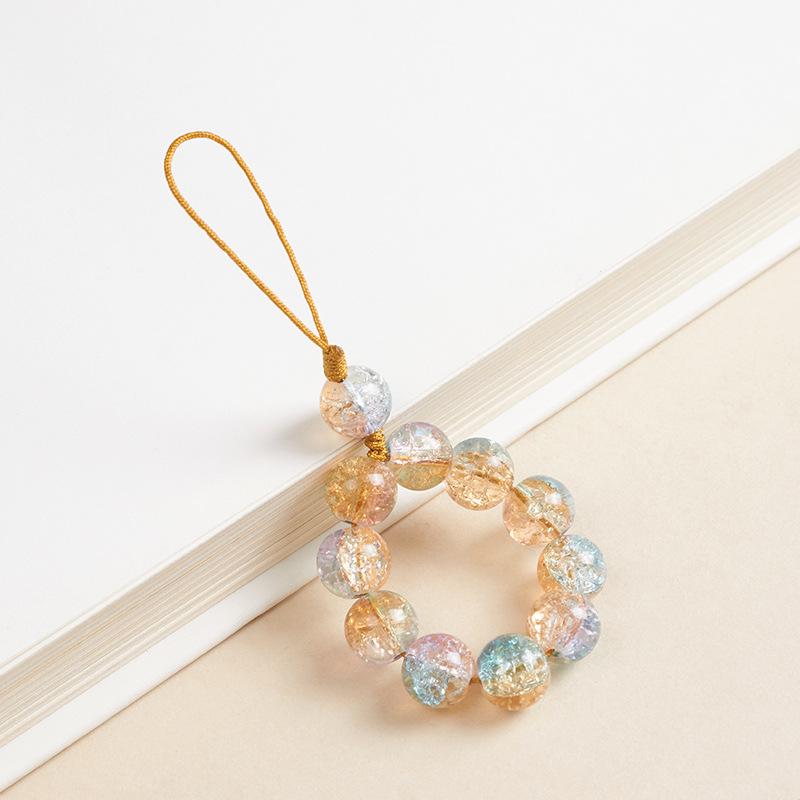 

Ослепительный брелок для телефона из треснувшего хрустального стекла: Плетеный вручную женский кристальный шнурок для телефона, сумки, USB-накопителя или брелка