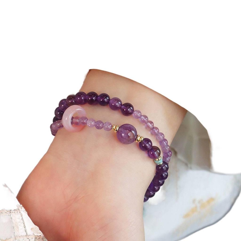 Lavendel Doppel-Schleifen Armband: Damen-Design im leichten Luxus-Stil mit Glücksbringer